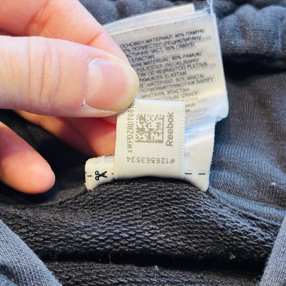 Reebok Sweater Mens Medium Black Casual Pullover Hoodie Sweatshirt - Picture 12 of 12